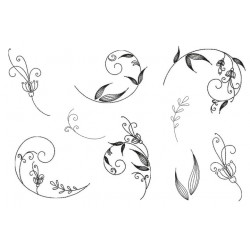 Stickserie - Flower Swirls Line Art